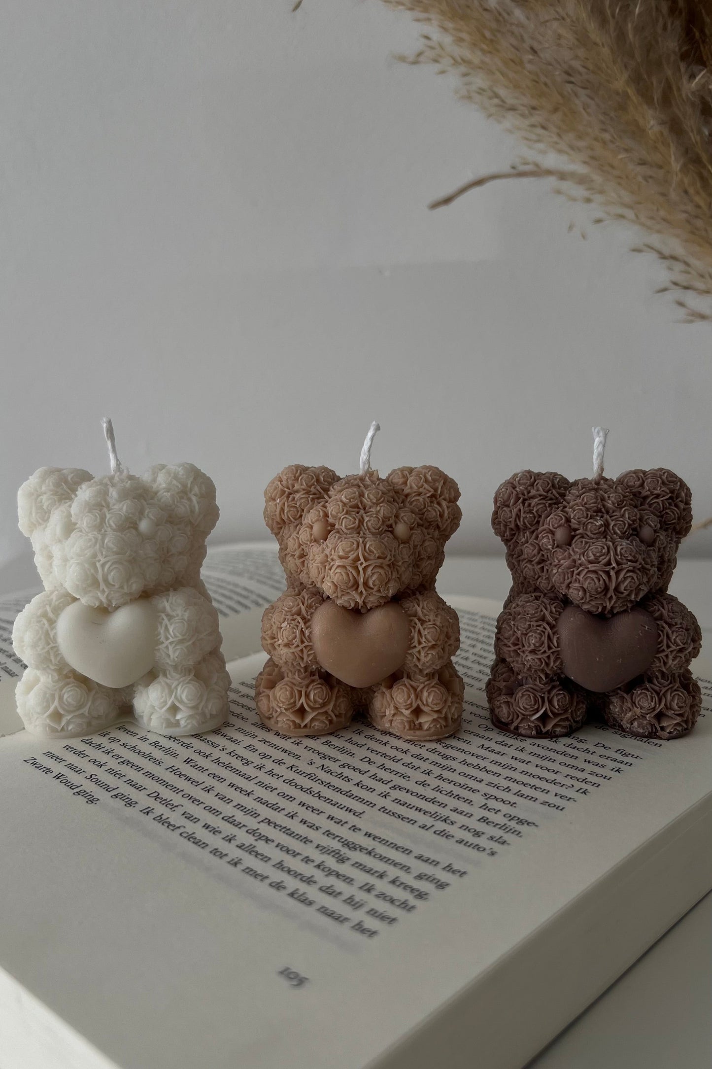 Teddy Heart Bear - Sculptural Candle