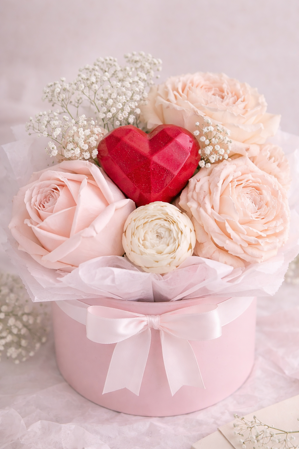 Wax Flower Bouquet - Valentine's Heart Edition