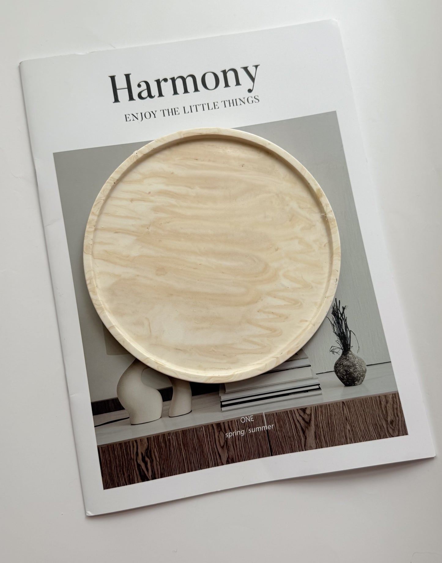 Round Trinked Tray - Marble