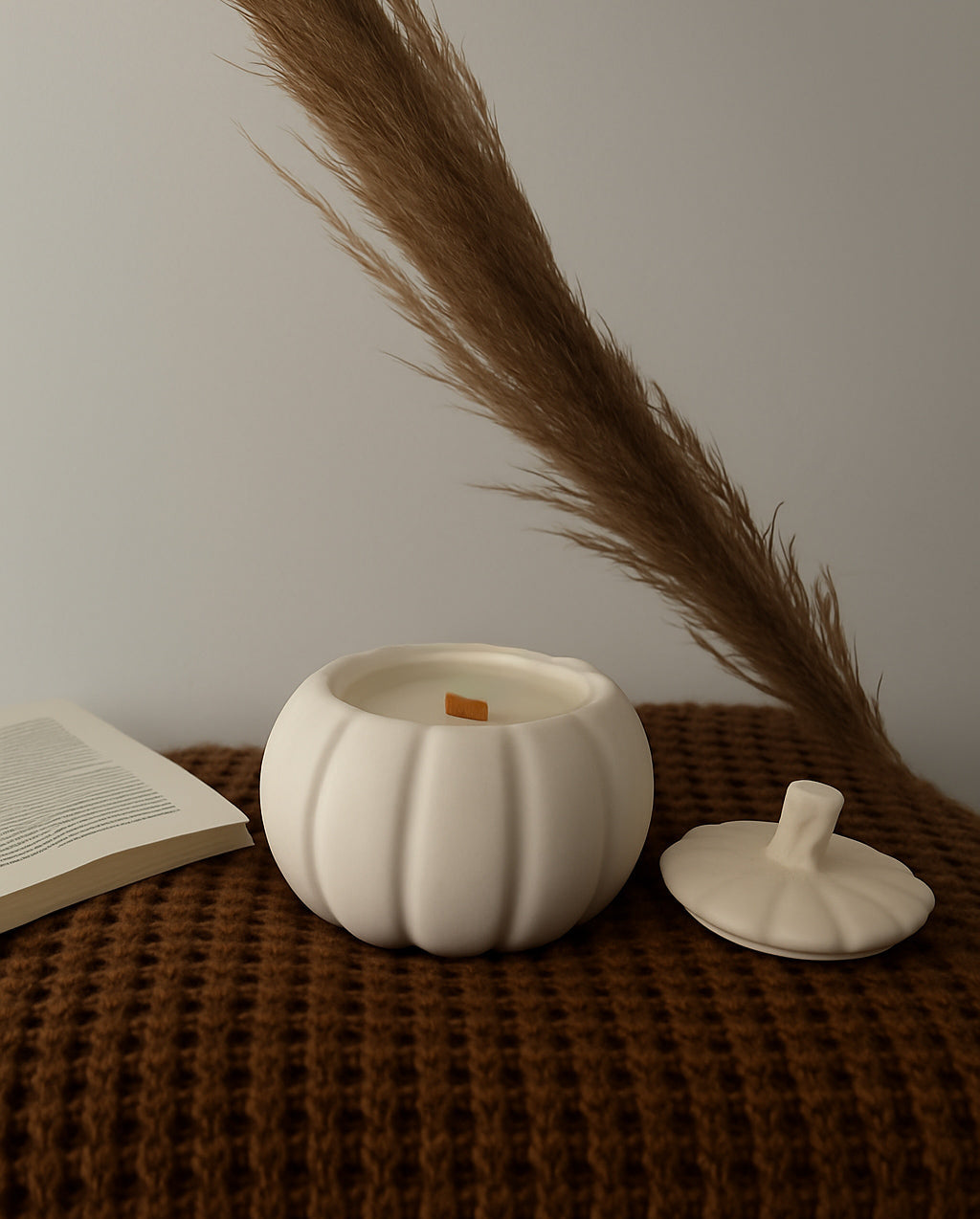 Pumpkin Pompoen theelicht soja was soywax vegan fall herfst autumn