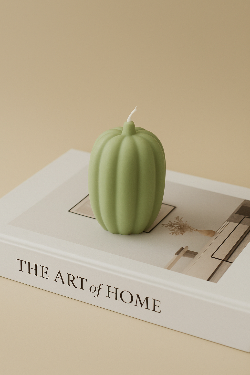 Langwerpige pompoen groen - handgemaakt door Cheri Atelier