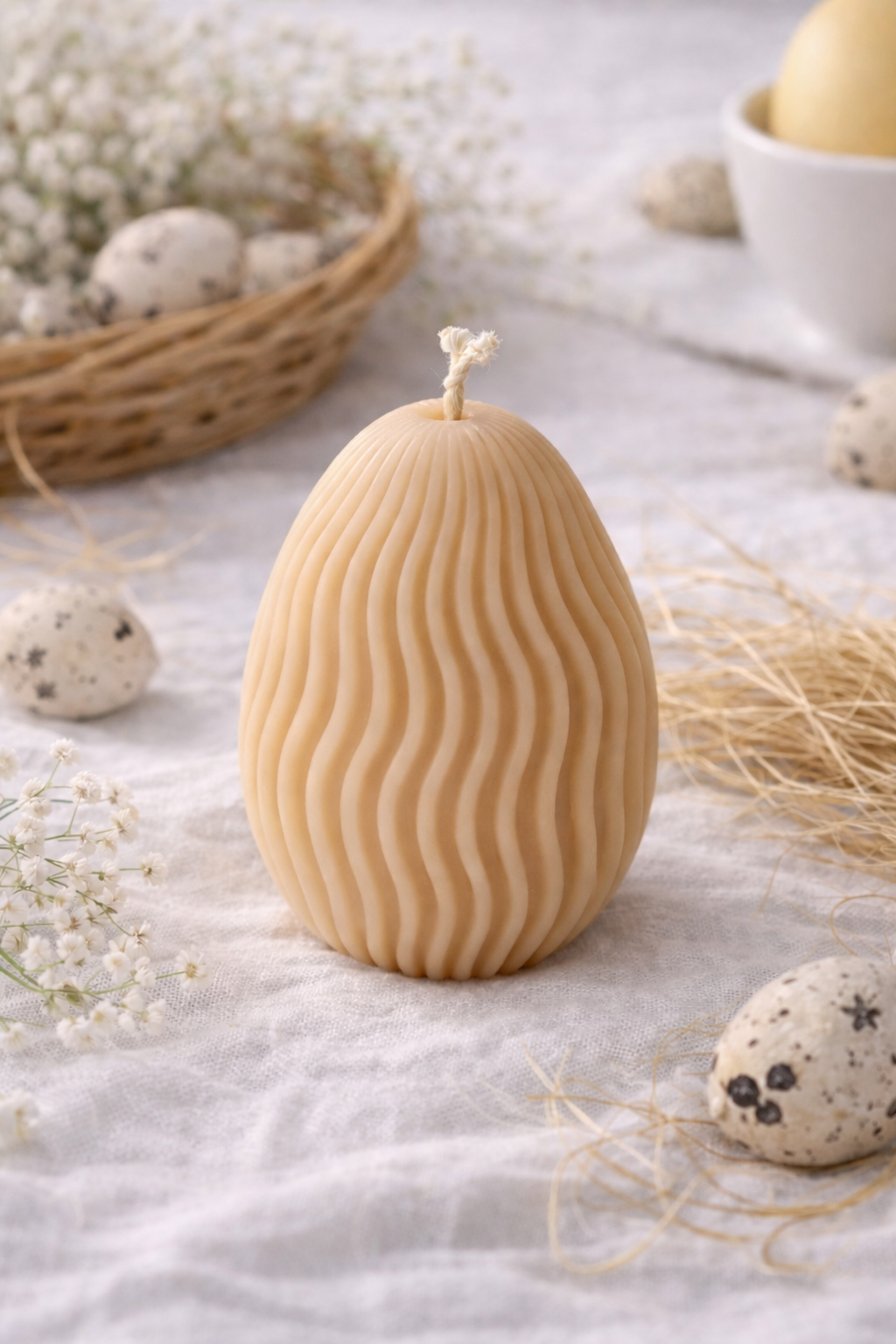 Ribbed Easter Egg Candle