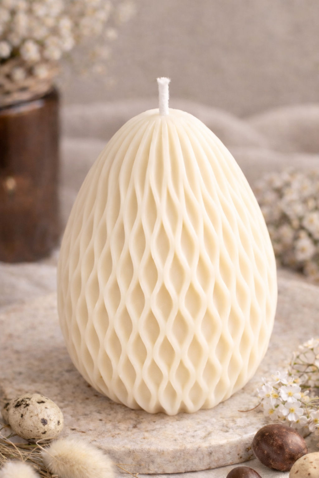 Ribbed Easter Egg Candle