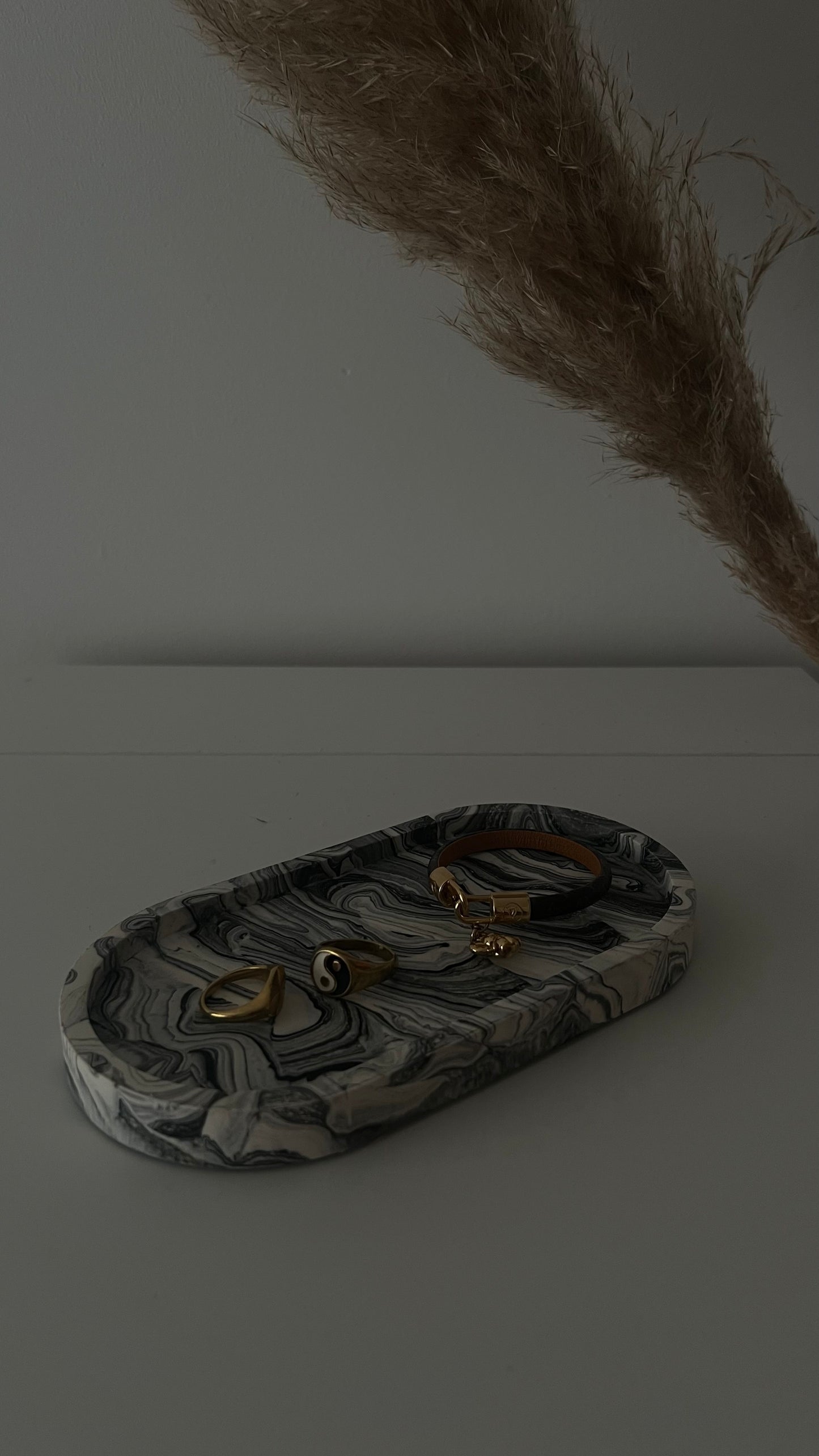 Oval Trinket Tray - Marble
