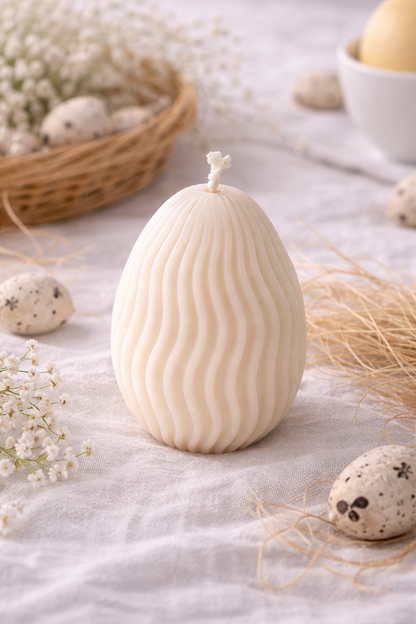 Ribbed Easter Egg Candle