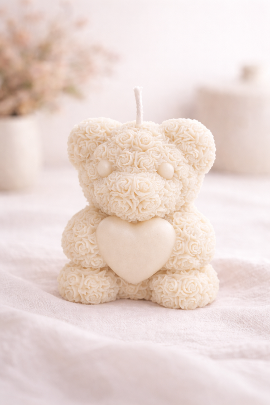 Teddy Heart Bear Candle