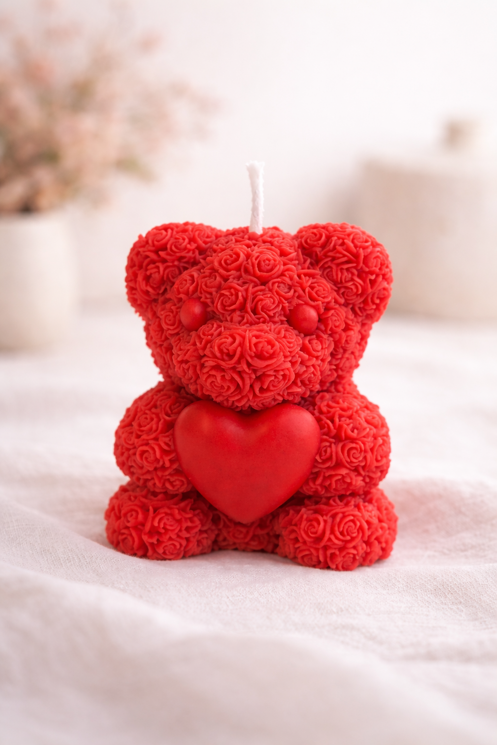 Teddy Heart Bear Candle