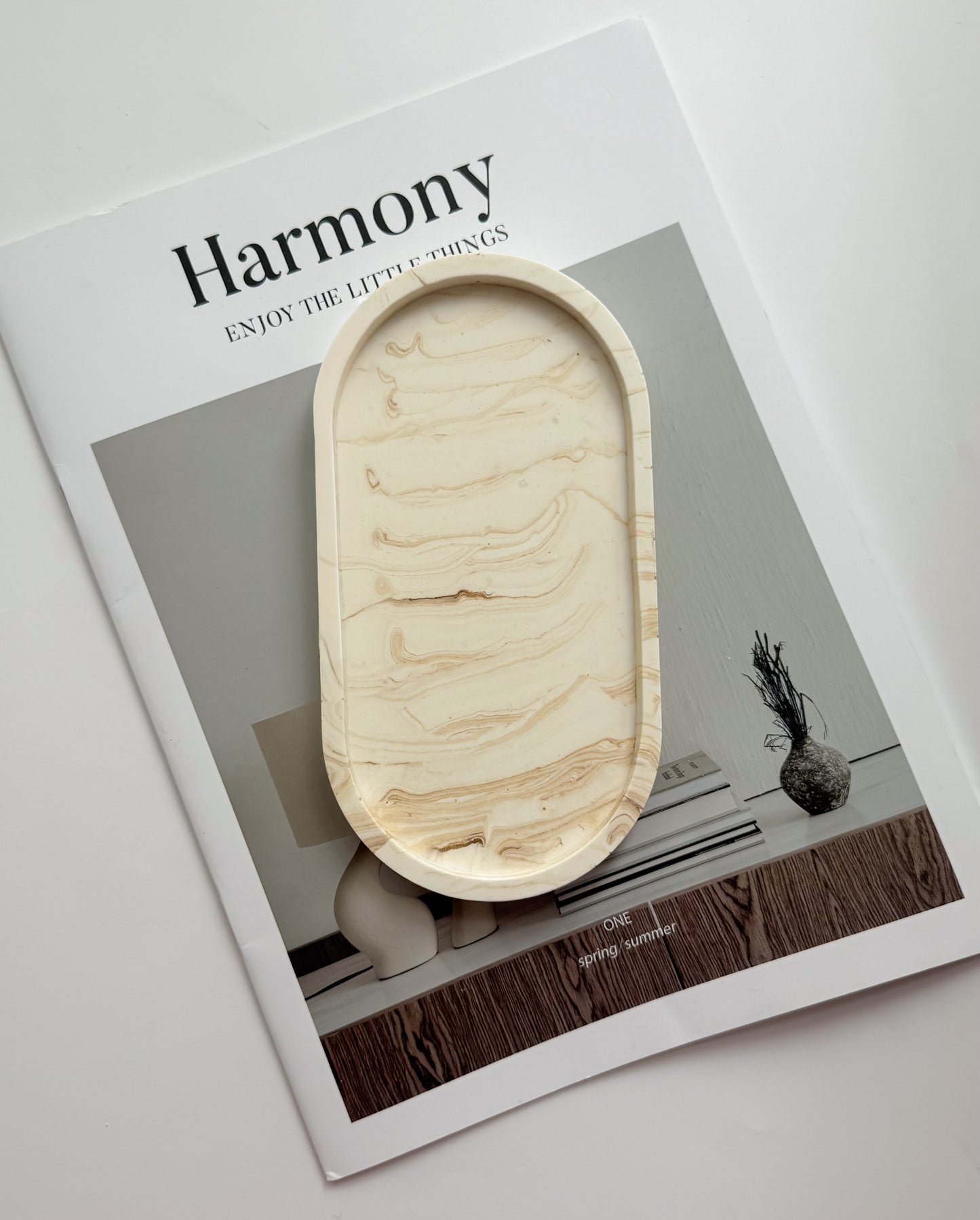 Oval Trinket Tray - Marble