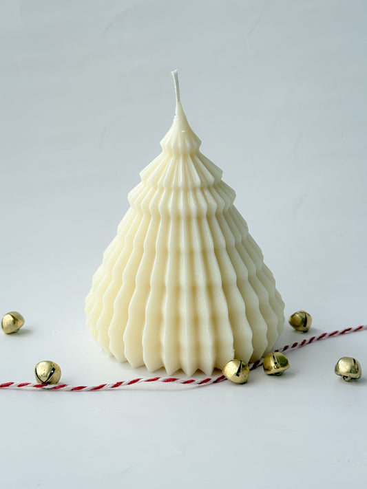 Ribbed Christmas Tree Candle - Christmas Collection