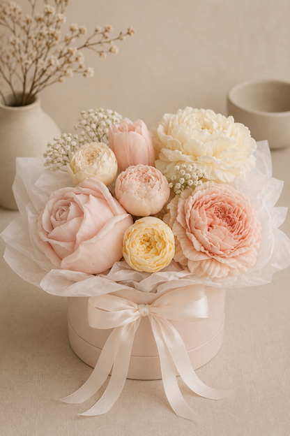 Soft Blush Wax Flower Bouquet