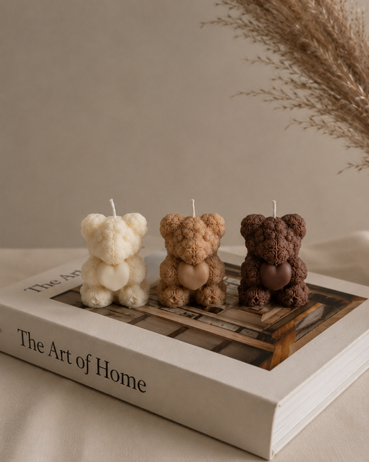 Teddy Heart Bear Candle