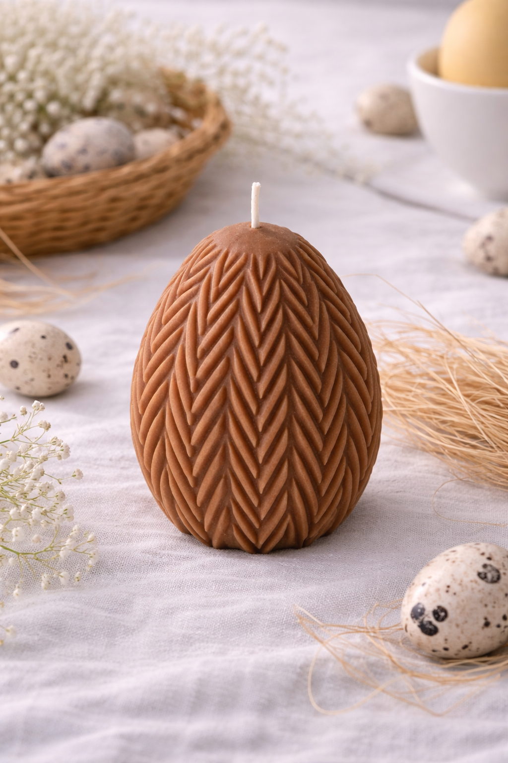 Ribbed Easter Egg Candle