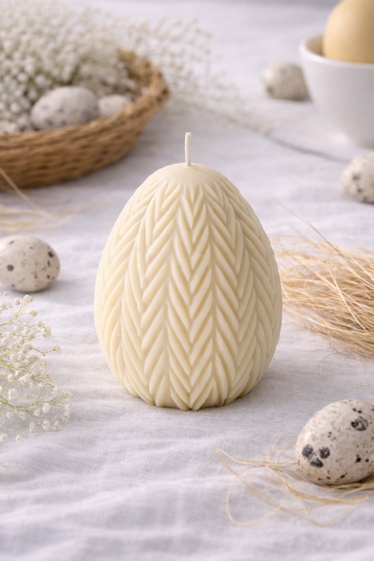 Ribbed Easter Egg Candle