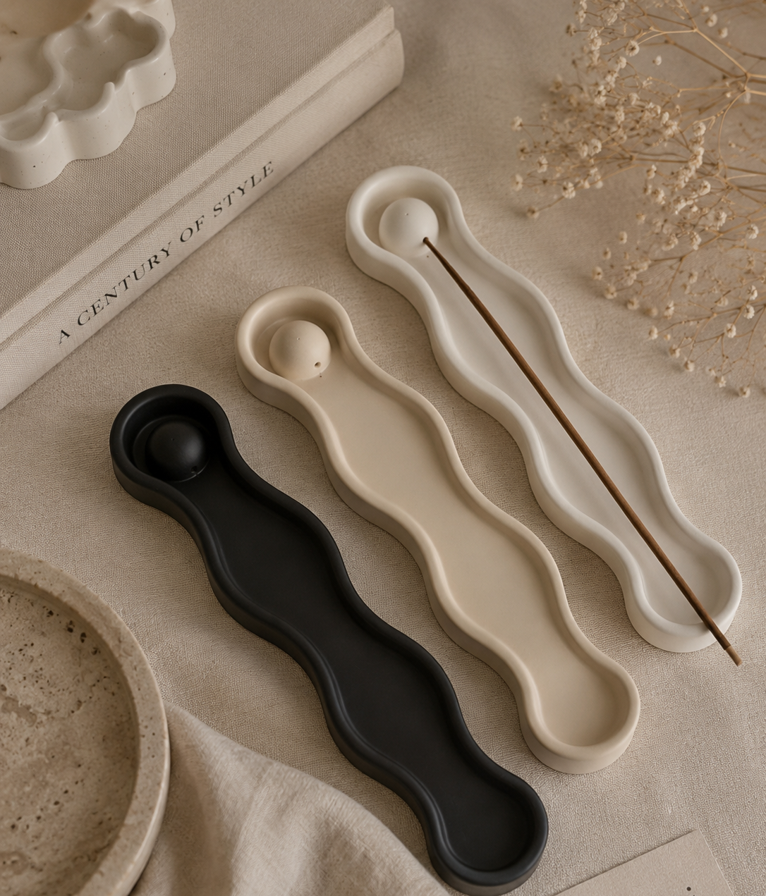 Wavy Incense Stick Holder - Classic