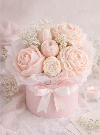Soft Blush Wax Flower Bouquet
