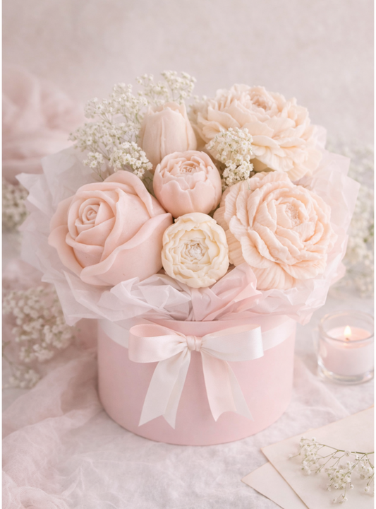 Soft Blush Wax Flower Bouquet