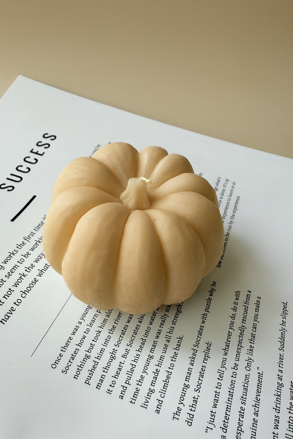 Grote ronde pompoen beige - handgemaakt door Cheri Atelier